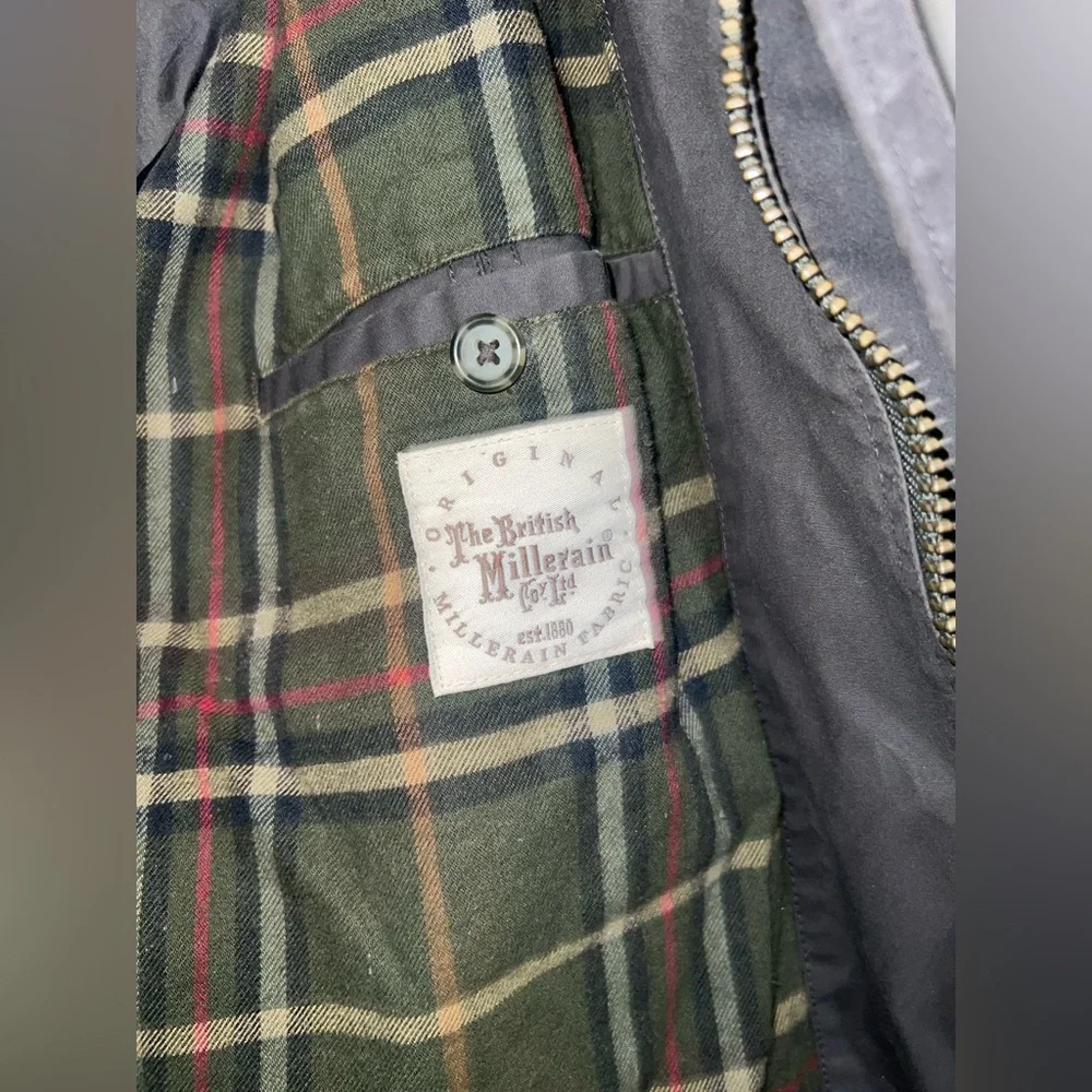 L.L. Bean Waxed Cotton Jacket British Millerain Plaid Lined XL